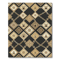 Gold Geometric Chain Architectural Square Tile Rug