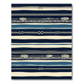 Navy Blue Striped Nautical Feather Rope Rug