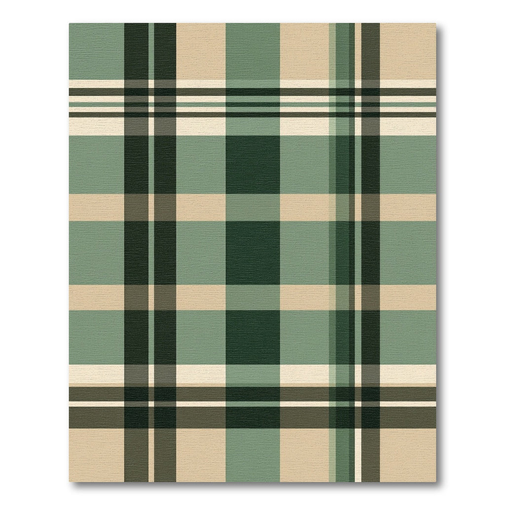 Green Beige Plaid Pattern Rug