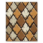 Earthy Brown Terracotta Diamond Mosaic Rug