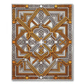 Golden Orange Geometric Arabesque Rug