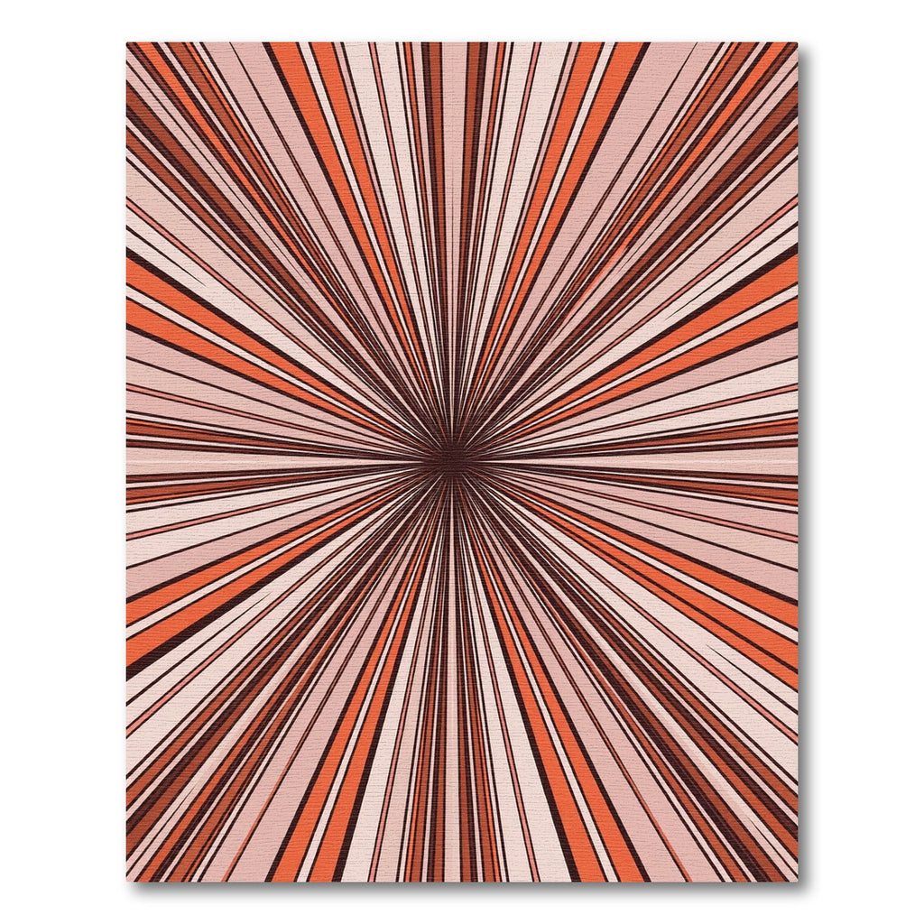 Retro Sunburst Orange Stripe Rug