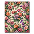 Vintage Rose and Clematis Botanical Garden Rug