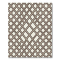 Geometric Brown Lattice Diamond Weave Rug