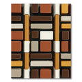 Terracotta Brown Rectangles Blocks Rug
