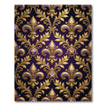 Royal Purple Gold Fleur-de-Lis Tapestry Rug