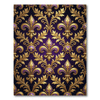 Royal Purple Gold Fleur-de-Lis Tapestry Rug