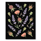 Whimsical Floral Lavender Rosehip Poppy Rug