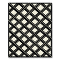 Modern Monochrome Geometric Diagonal Lattice Rug