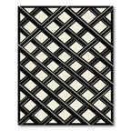 Modern Monochrome Geometric Diagonal Lattice Rug