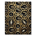 Gilded Serpent Hexagon Geometric Black Gold Rug