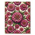 Vibrant Pink Zinnia Floral Garden Rug
