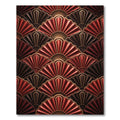 Red Brown Art Deco Fan Rug