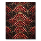 Red Brown Art Deco Fan Rug
