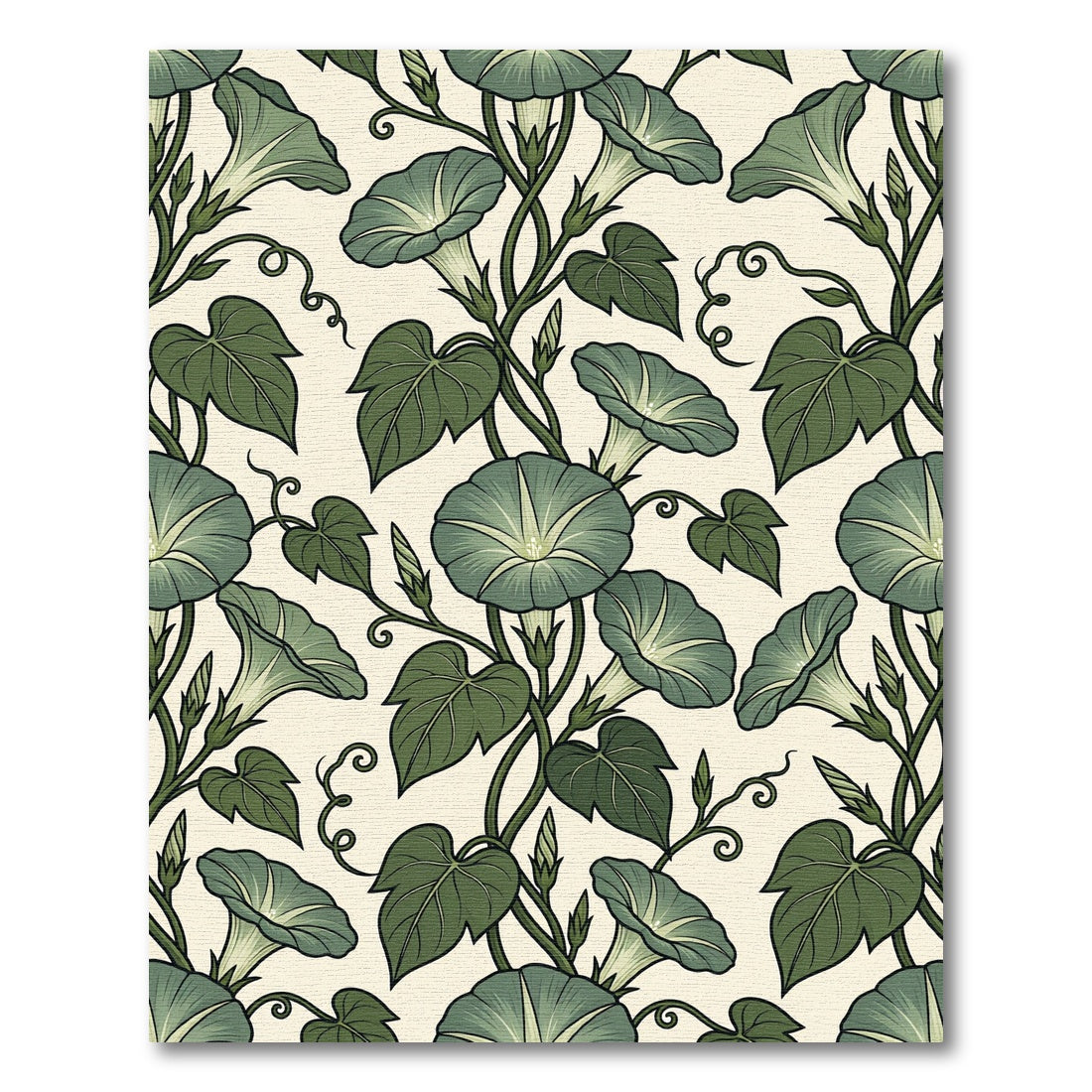 Botanical Morning Glory Sage Floral Rug