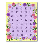 Pink Floral Alphabet Grid Rug