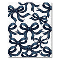 Navy Blue Elegant Ribbon Bows Rug