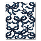 Navy Blue Elegant Ribbon Bows Rug