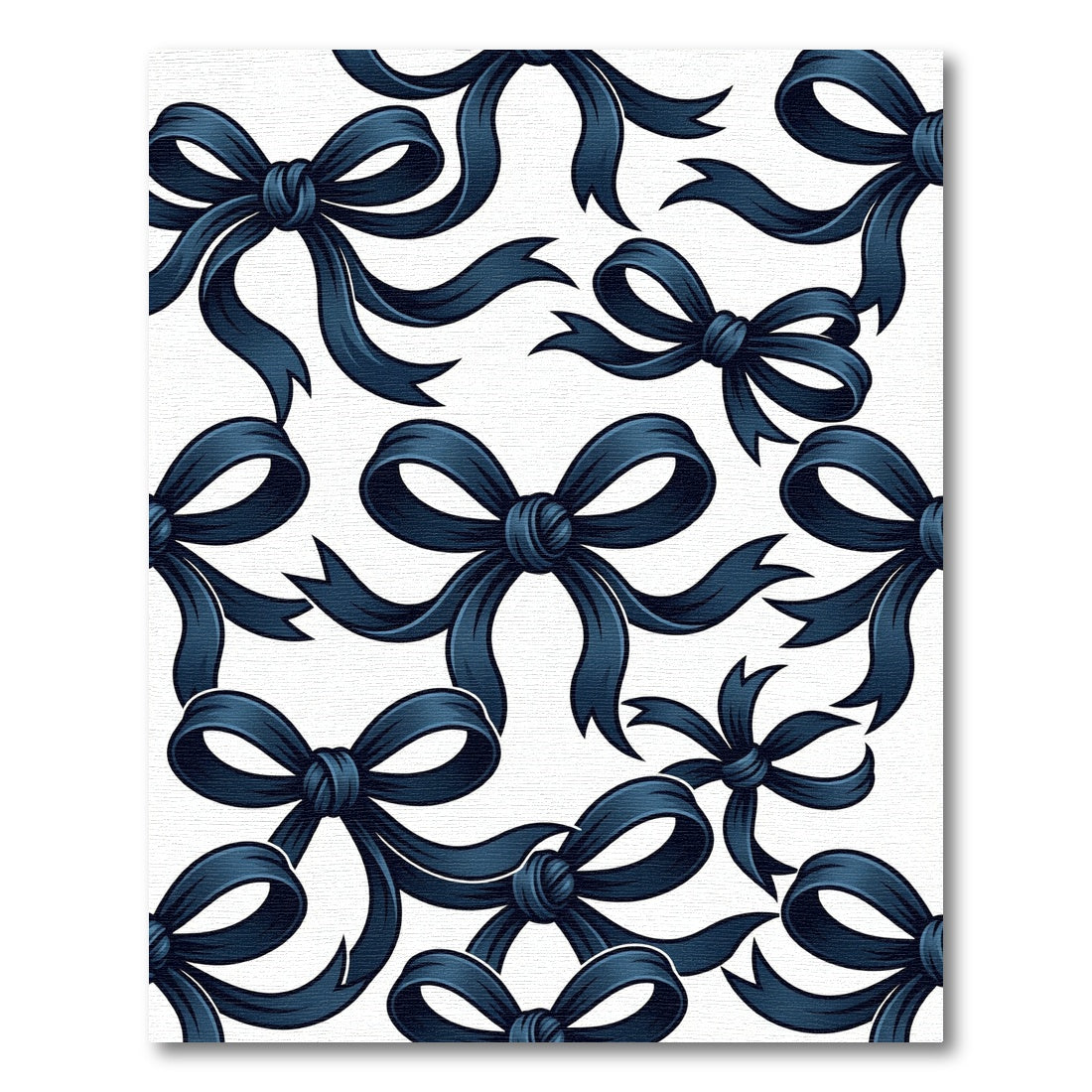 Navy Blue Elegant Ribbon Bows Rug