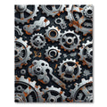 Industrial Gears Rust Metallic Mechanical Art Rug