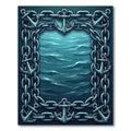 Nautical Anchor Chain Deep Sea Frame Rug