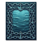 Nautical Anchor Chain Deep Sea Frame Rug