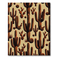 Brown Desert Cactus Arrangement Rug