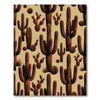 Brown Desert Cactus Arrangement Rug