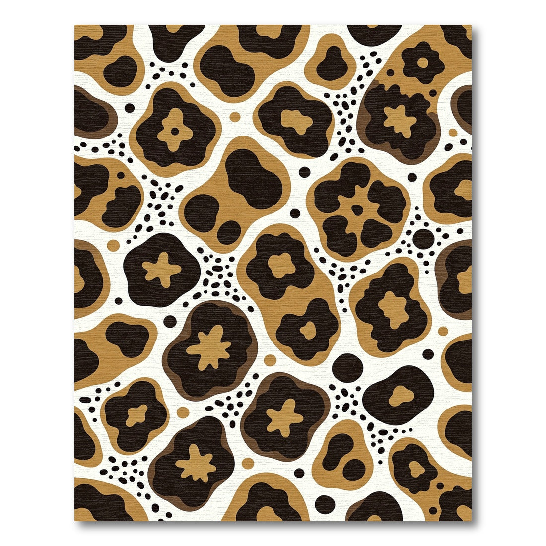 Golden Brown Abstract Spots Rug