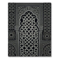 Ornate Silver Interlocking Geometric Arch Rug