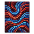 Fluid Crimson and Azure Abstract Swirls Rug