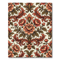 Vintage Burnt Orange Floral Damask Rug