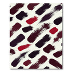 Abstract Black and Crimson Brush Strokes Rug