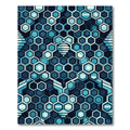 Deep Blue Hexagon Geometric Abstract Rug