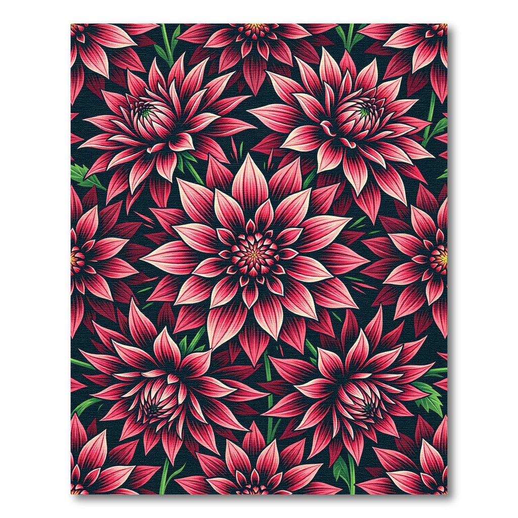 Vibrant Hot Pink Dhalia Floral Garden Rug