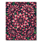 Vibrant Hot Pink Dhalia Floral Garden Rug