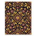 Ornate Golden Floral Damask Midnight Rug