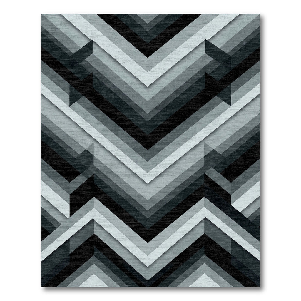 Monochromatic Geometric Angular Chevron Rug