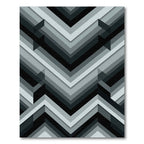 Monochromatic Geometric Angular Chevron Rug