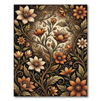 Art Nouveau Orange Floral Vine Rug