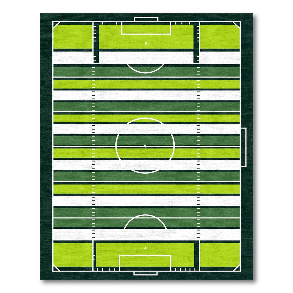 Modern Green and White Striped Pitch Rug