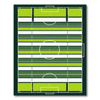Modern Green and White Striped Pitch Rug