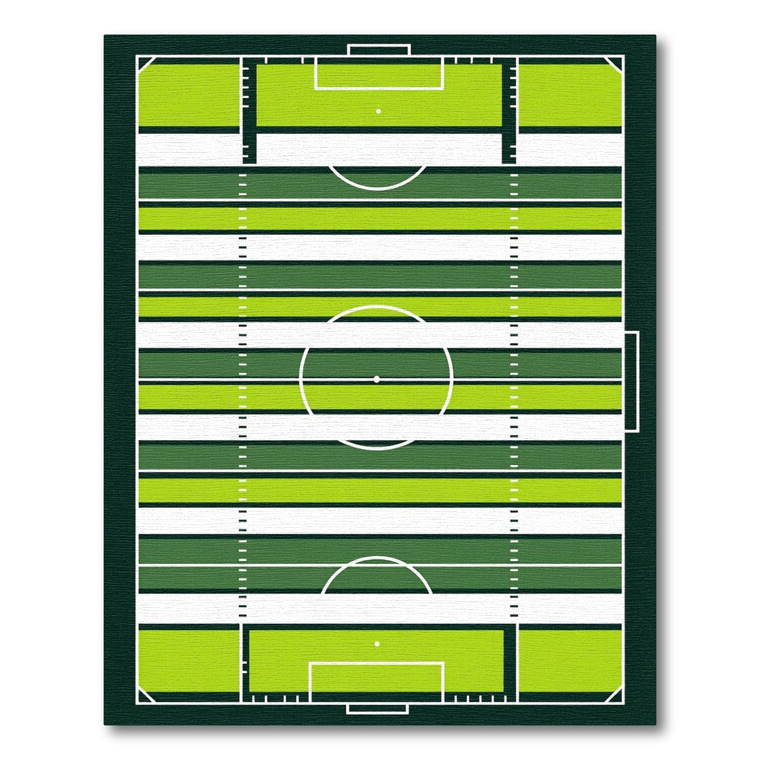 Modern Green and White Striped Pitch Rug