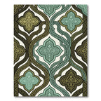 Sage and Olive Interlocking Quatrefoil Scroll Rug