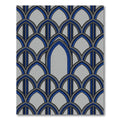 Modern Gothic Arch Royal Blue Gray Geometric Rug
