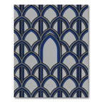 Modern Gothic Arch Royal Blue Gray Geometric Rug