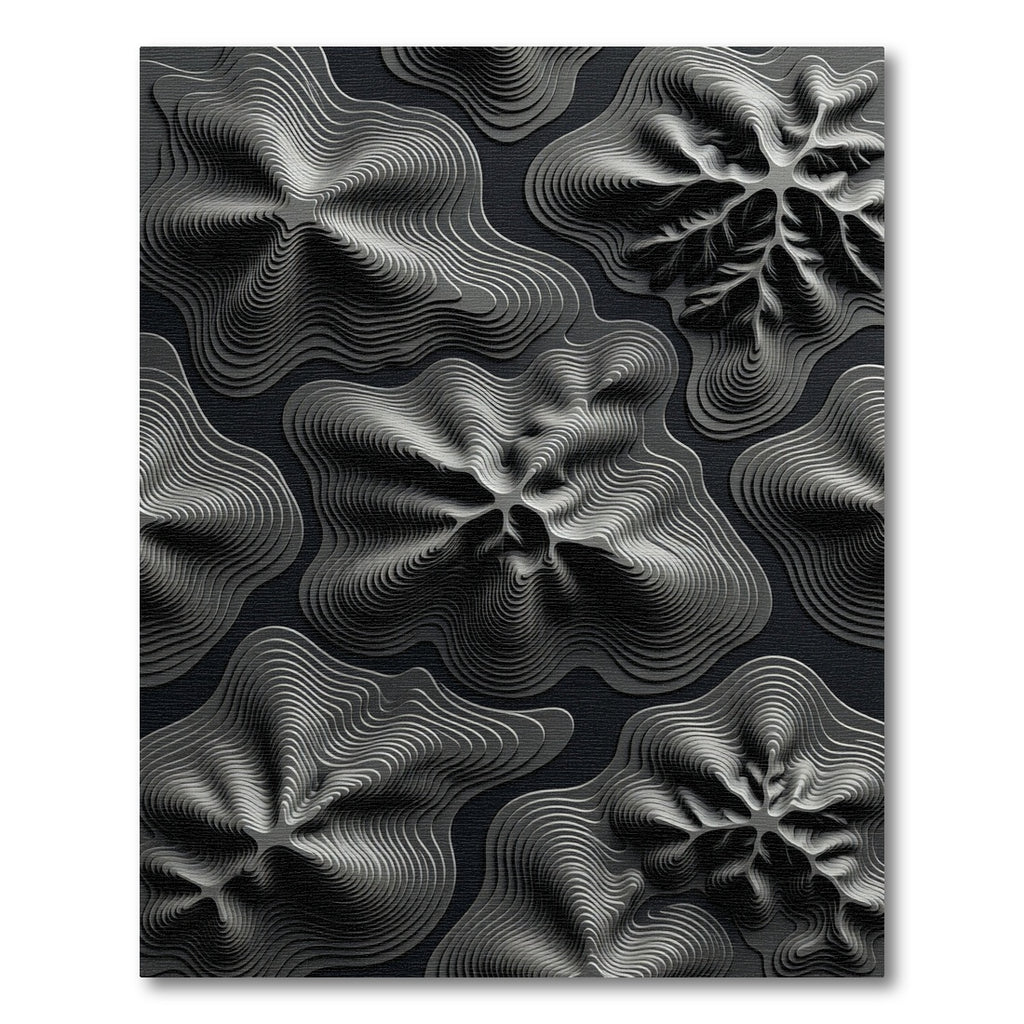 Monochromatic Abstract Contour Layers Rug