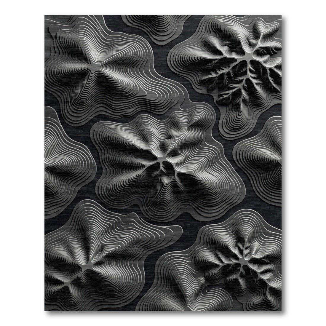 Monochromatic Abstract Contour Layers Rug