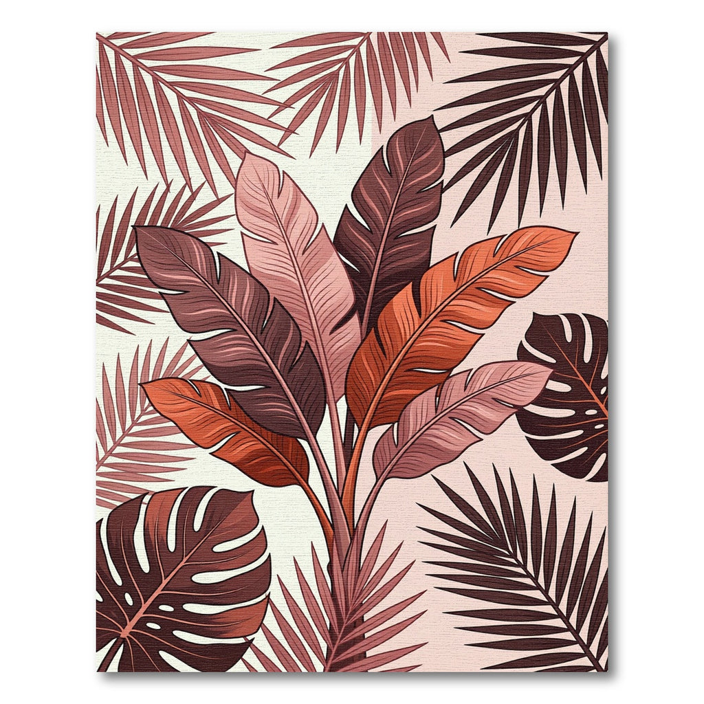 Tropical Terracotta Leaf Cluster Rug