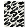 Black Brushstroke Abstract Swirl Rug